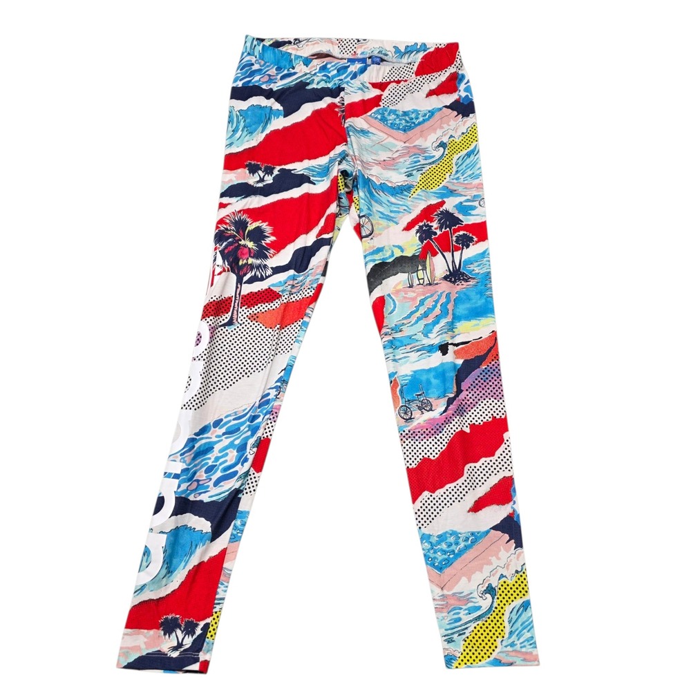 Adidas Originals Graphic Print Leggings Womens Medium Multicolor Polyester Blend
